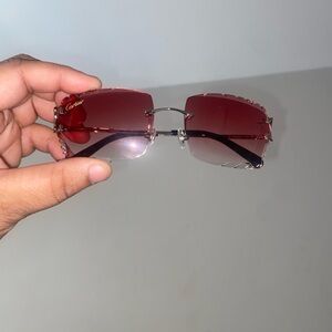 Cartier Silver and Red Sunglasses